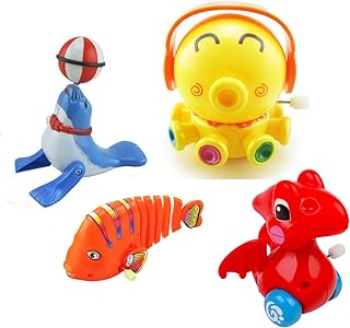 Baby Toys Wind Up Toys Animal Cute Jumping Clockwork Toy with Clockwork Jumping Fish Wind Up Toys Novelty Hopping Windup Toys for Kids Pre-Kindergarten Toddlers Adult Clockwork Toys