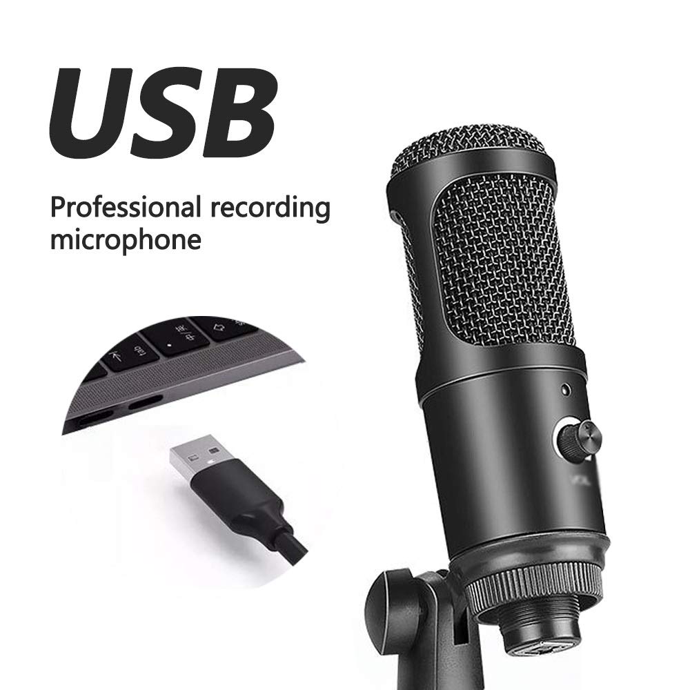 Condenser Microphone Computer USB Port Studio Microphone for pc Sound Card Professional Karaoke Microphones DJ Live Recording