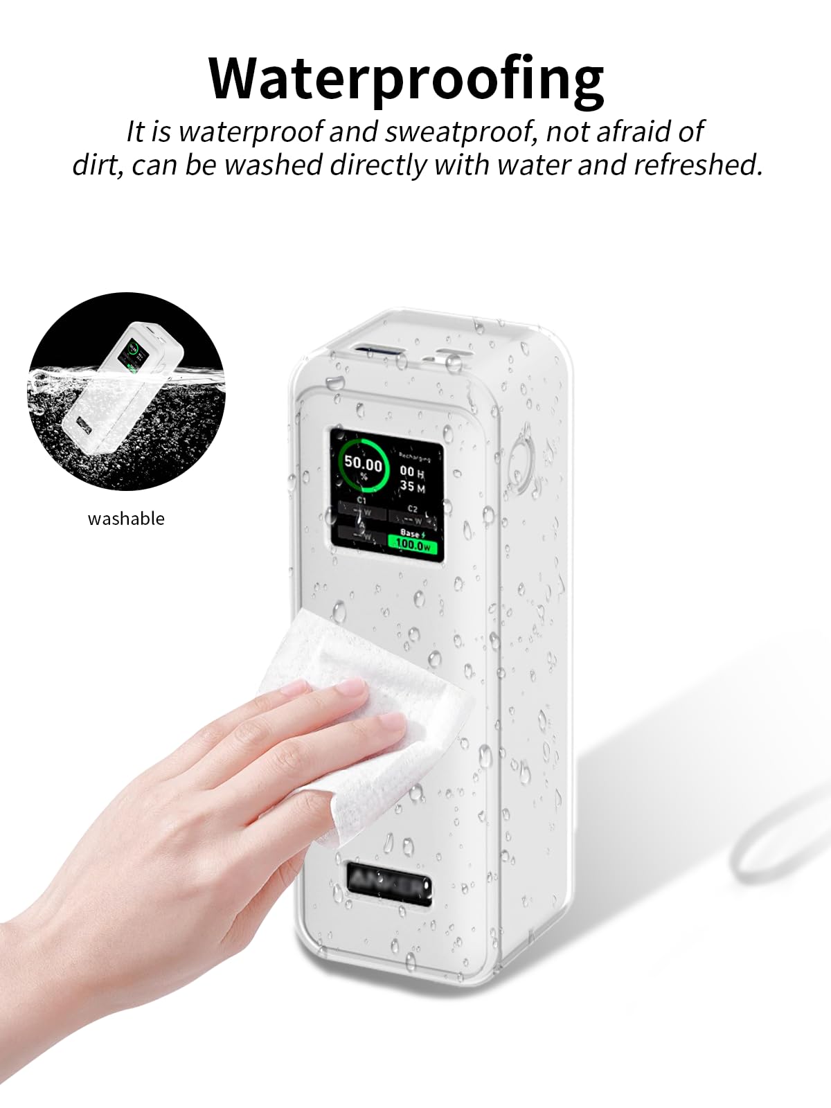 Etui ochronne z silikonu dla Power Banku Anker Prime 27650mAH (250W) - odporne na wstrząsy, zarysowania i poślizgnięcia, antypoślizgowe, można myć, wygodne w trzymaniu, przezroczyste