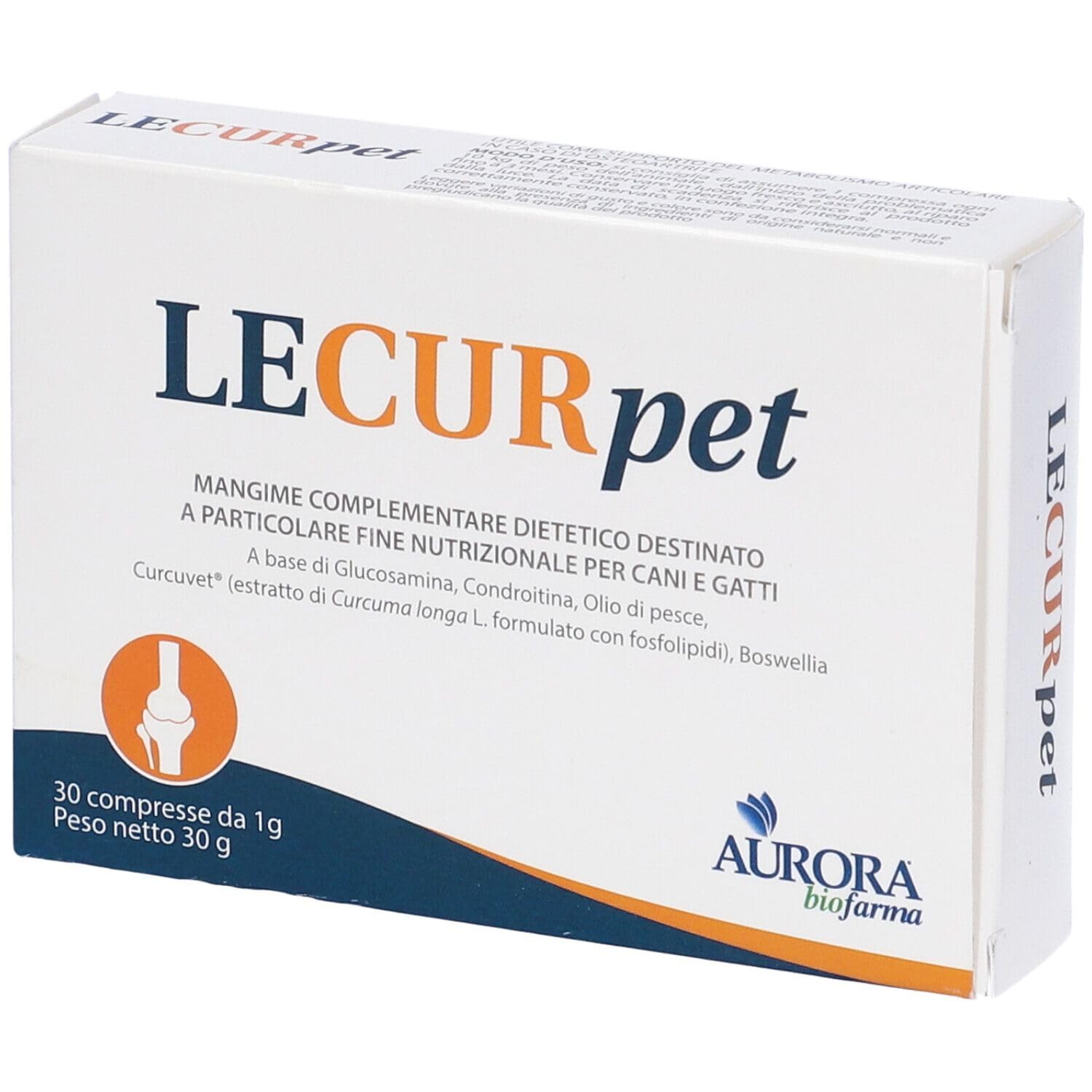 AURORA BIOFARMA INTEGRATORE Supporto METABOLISMO ARTICOLARE Cani E Gatti 30 CPR LECURPET