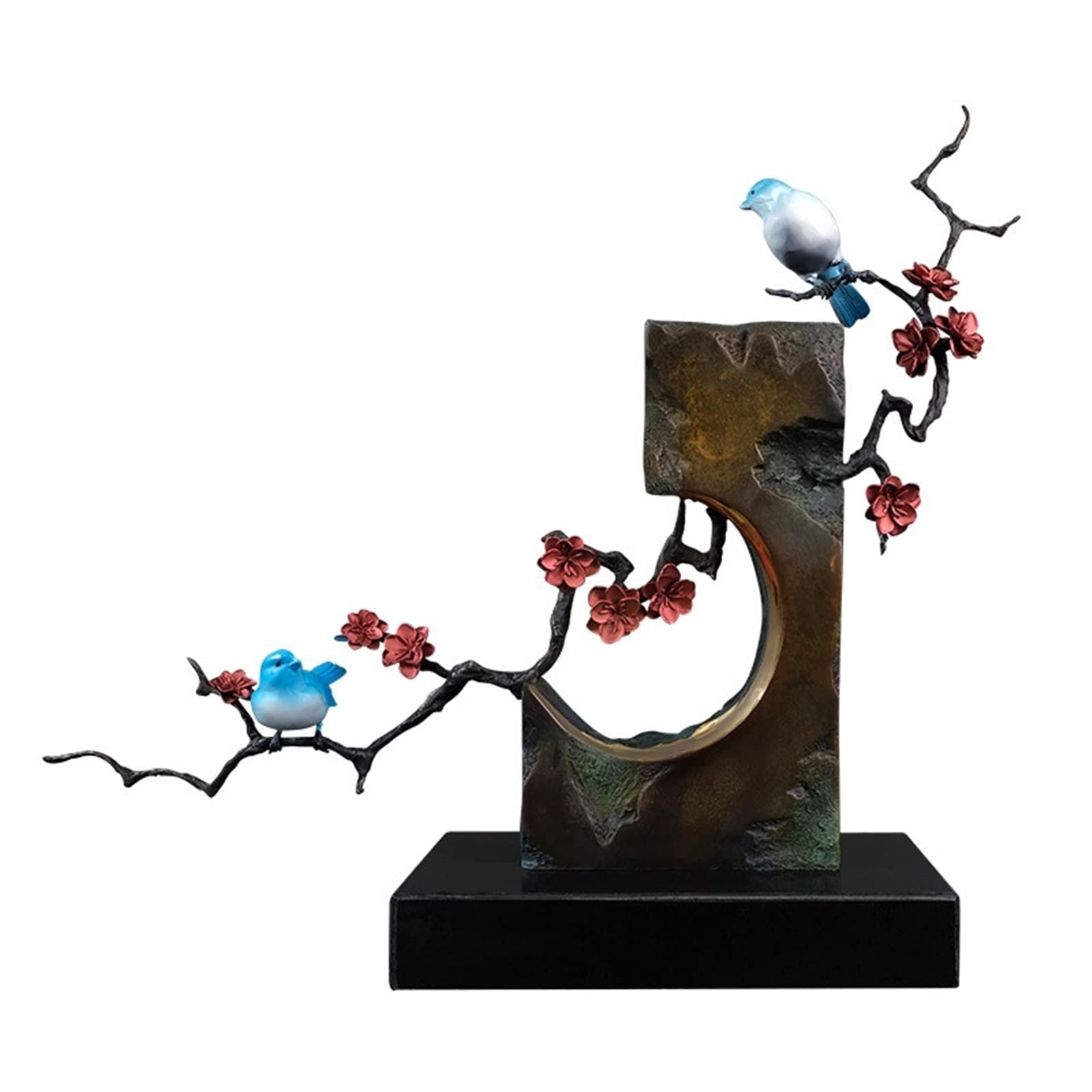 hongchenke34 Copper statue Brass Wax Plum Flower Bird Entrance Ornament Chinese Living Room Office Home Crafts Decorative Copper Sculpture