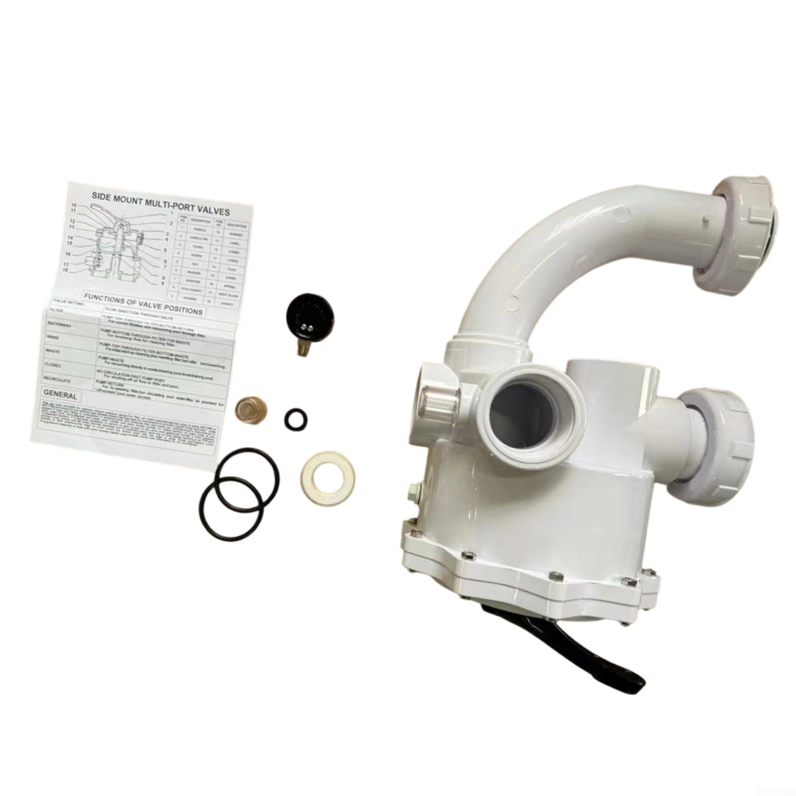 Kit valvola multi porta, per Pentair 261050 2 pollici per HIFLOW: ricambio per filtri sabbia e piscina DE, guarnizioni a tenuta stagna per un flusso d'acqua efficiente