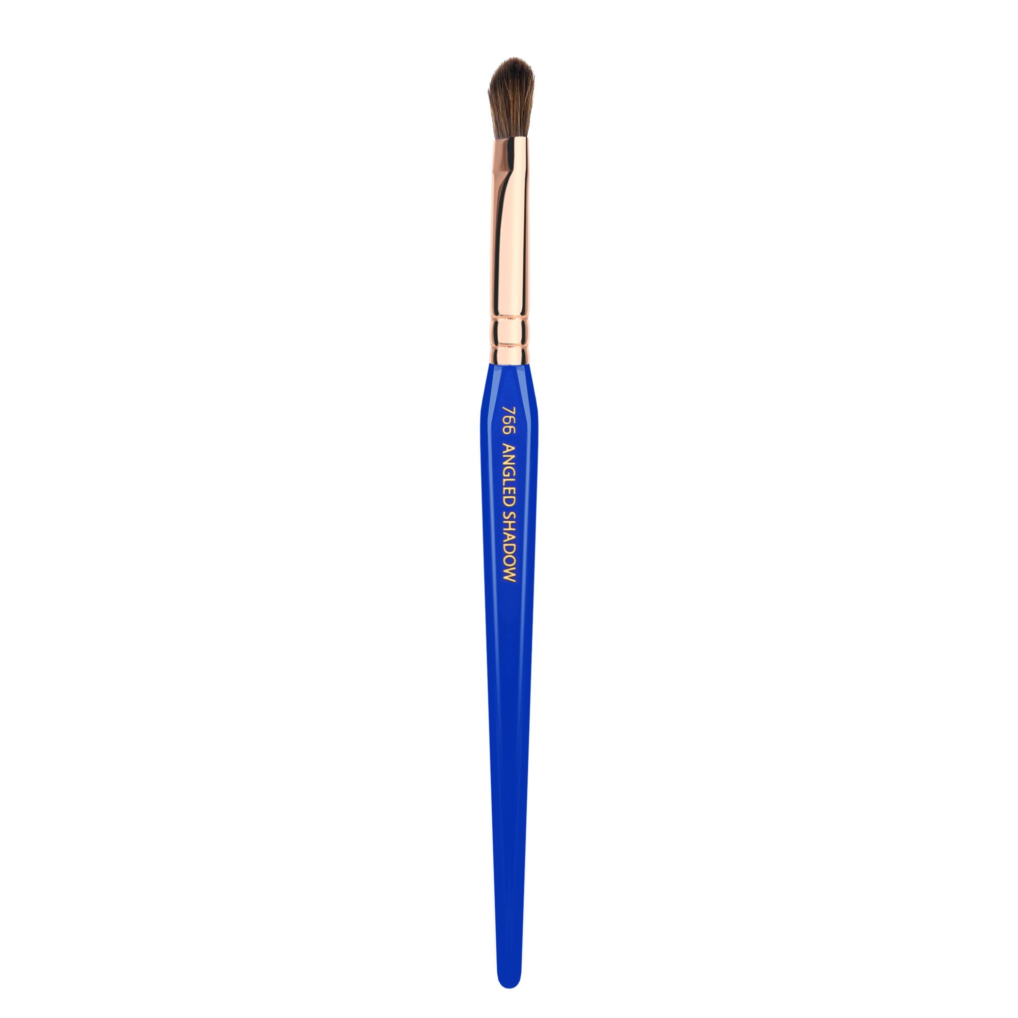 Bdellium Tools Professional Makeup Brush - Golden Triangle 766 Angled Shadow - With All Vegan and Soft Synthetic Fibers, For Applying Eyeshadow (Blue,