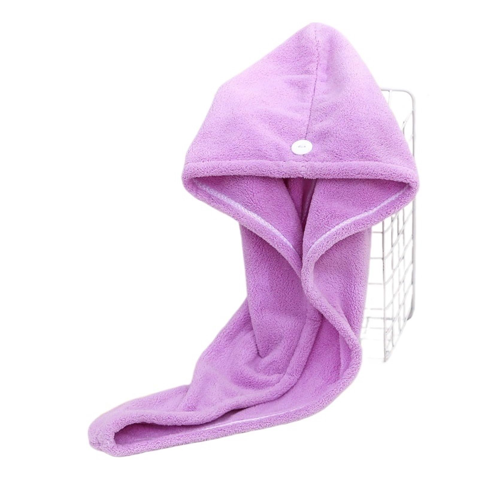 GIJMZY Microfibre Hair Towel Hair Towel Wrap Fast Dry Super Absorbent Hair Drying Towel Quick Dry Hair(Purple)