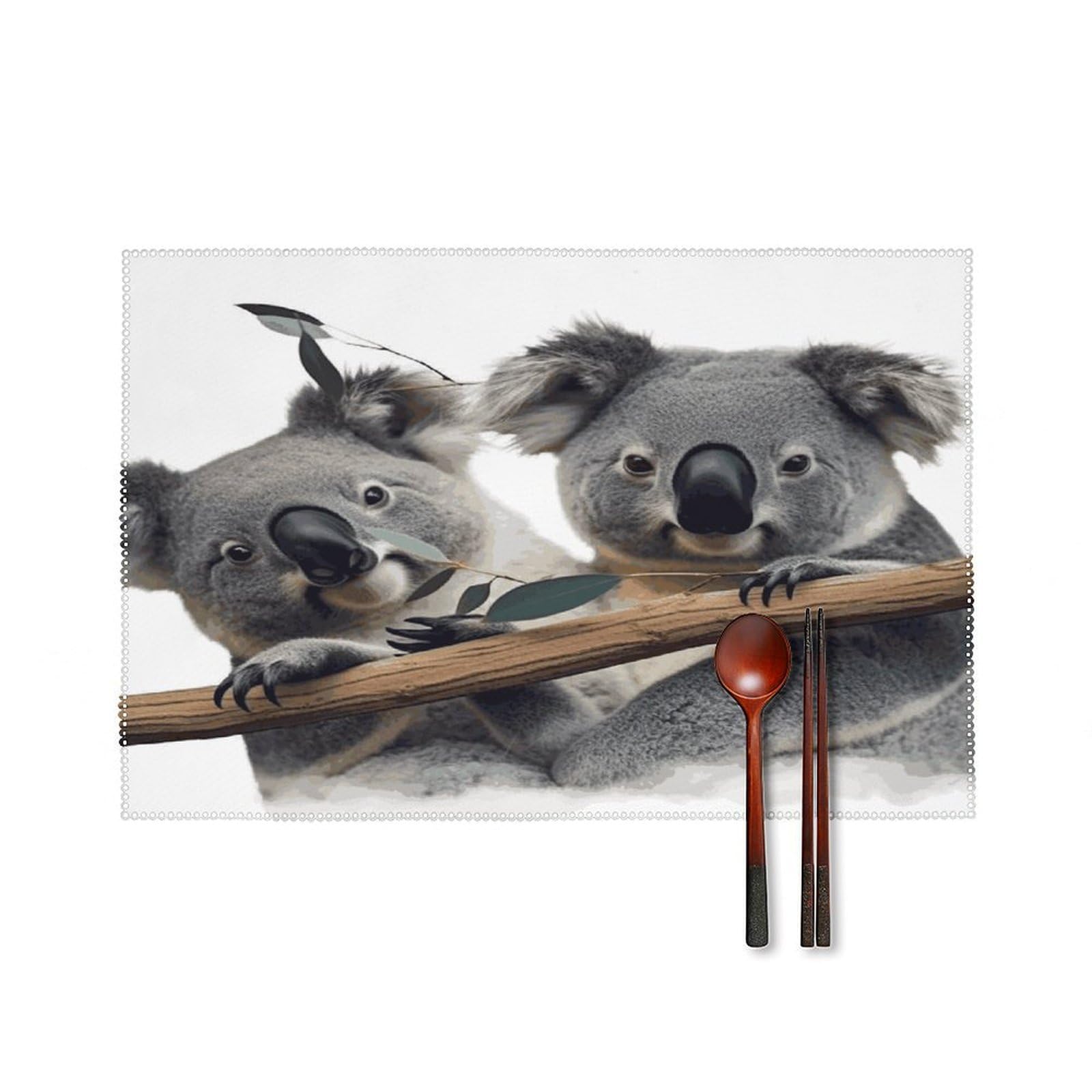 Fekiloot Style Funny Koalas Placemats Set Of 6,Table Mat