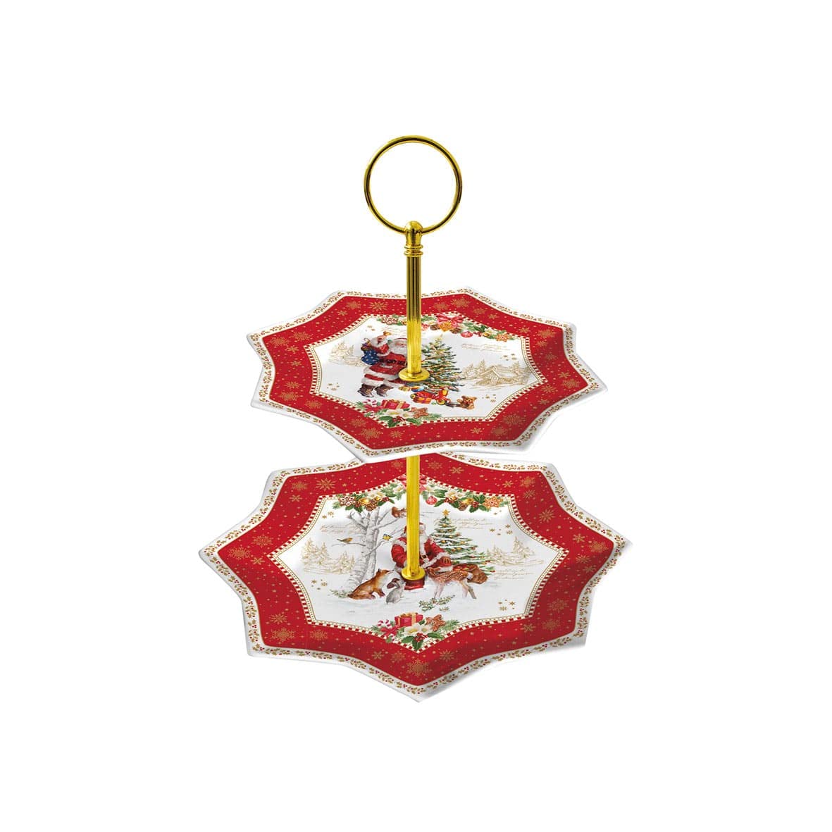 Serviteur muet 2 étages porcelaine Easy Life plateau étoile gâteau