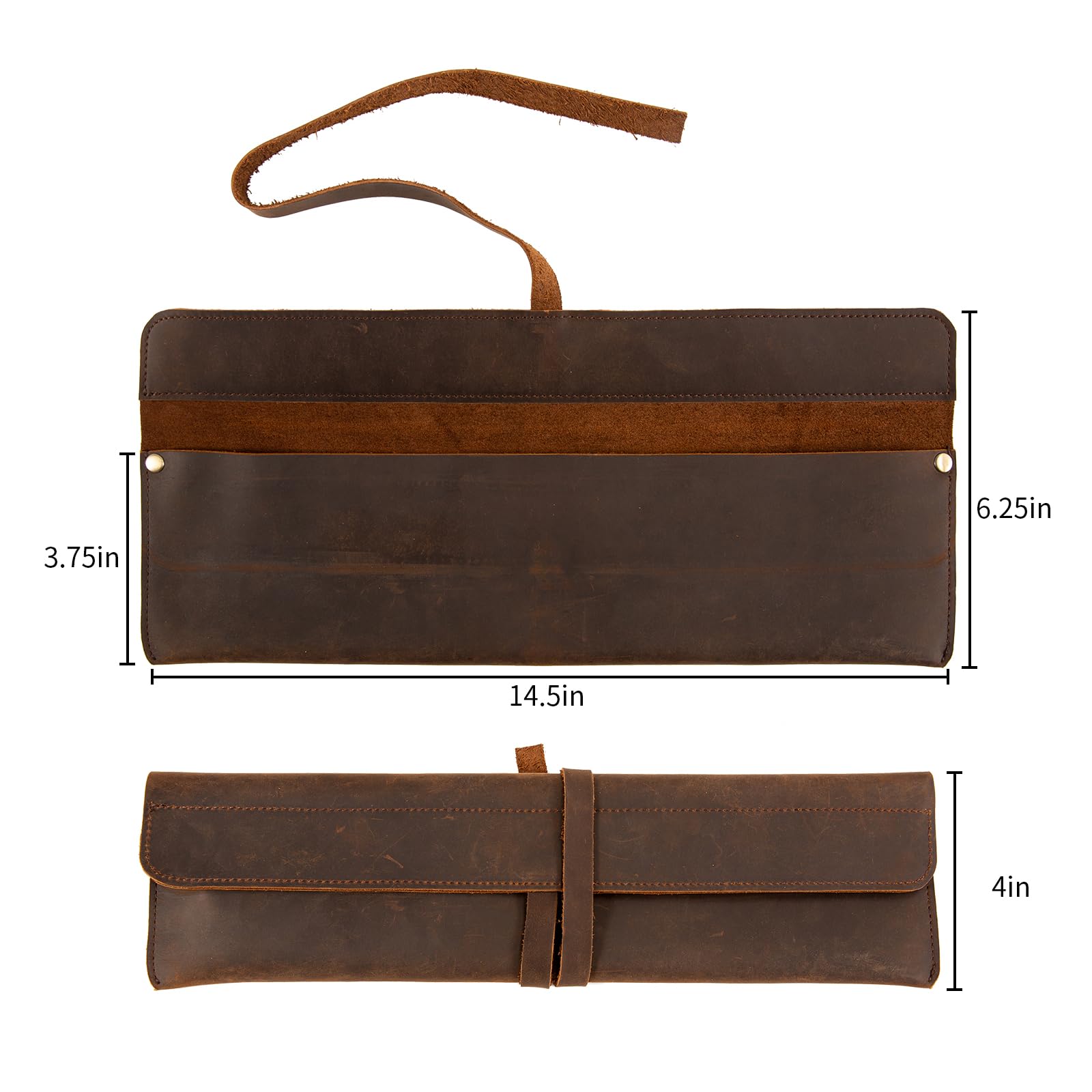 Messertasche, Messertasche Kochmesser, Leder, Rechteckige Kochmesser Schutzhülle, Ideal für kulinarische Experten, Geschenk für Pro-Köche oder Enthusiasten