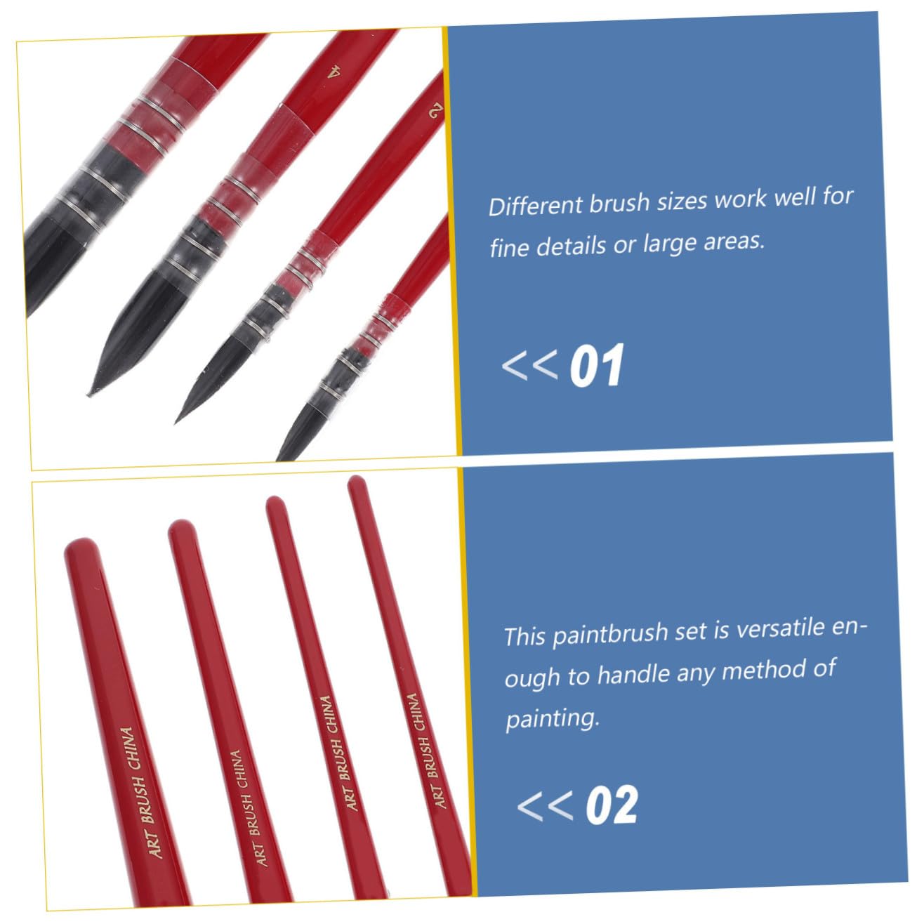 SEWACC 2 Sets Nylon-Pinsel Mit Holzgriff Zum Malen Zeichnen Für Schul- Und Kirchenveranstaltungen