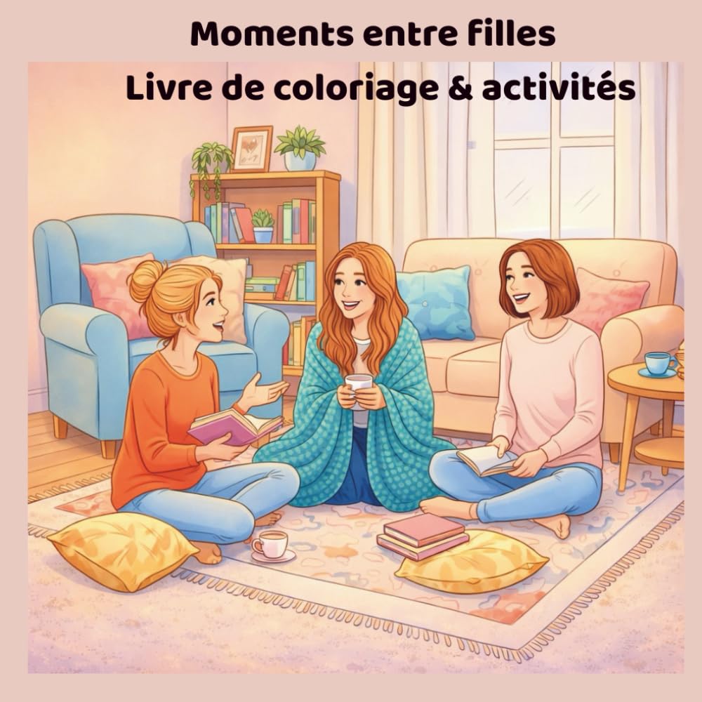 Moments entre Filles – Livre de Coloriage & Activités: Un livre de coloriage apaisant sur les activités entre meilleures amies : détente, discussions, rires et moments cocooning