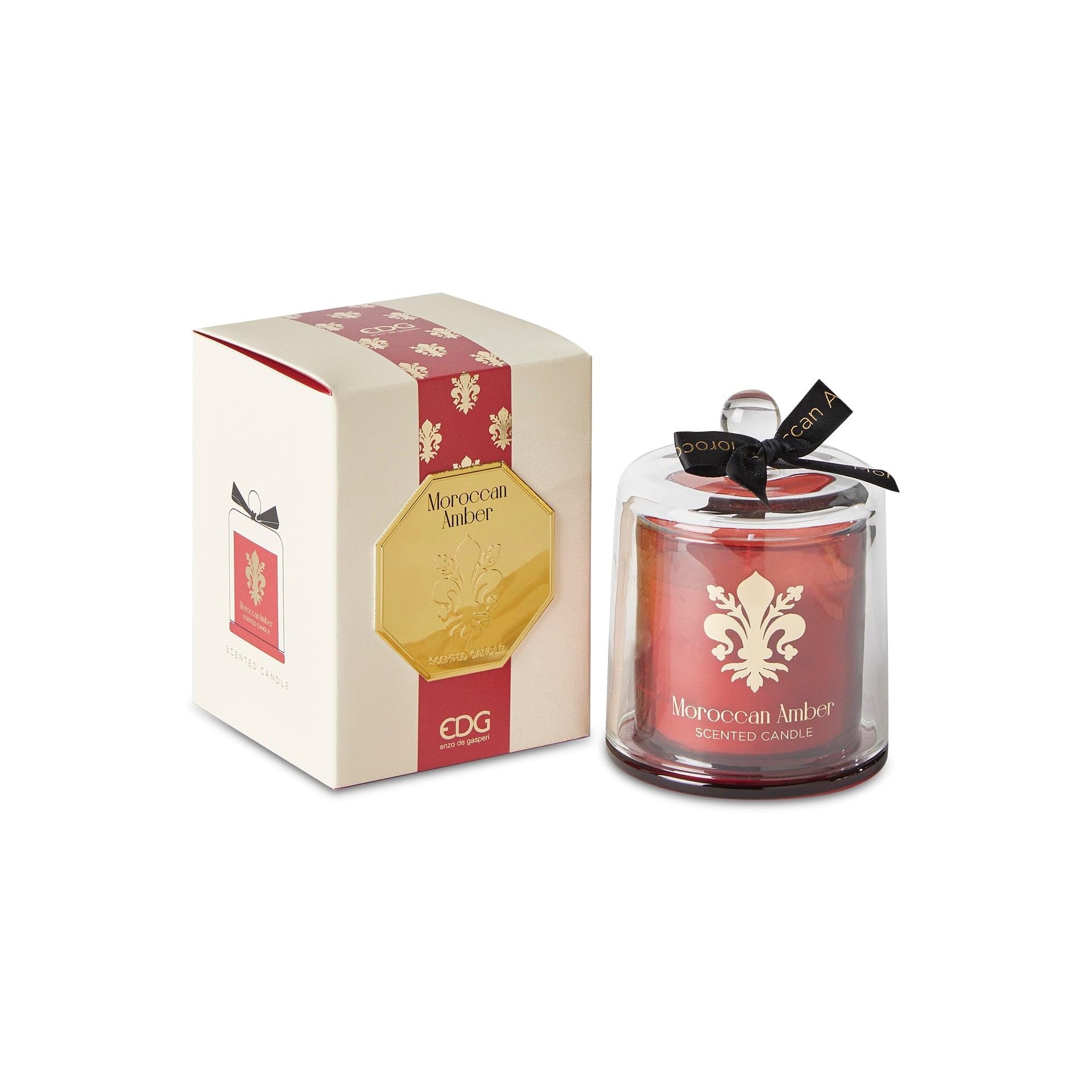 EDG - Enzo De Gasperi Candela decorativa in vetro con profumazione "Goldlily" H13 cm 2 varianti (1pz) MOROCCAN AMBER