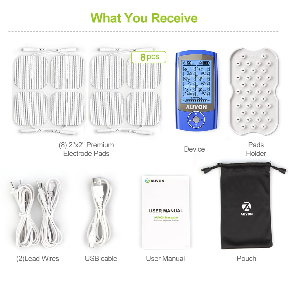AUVON 24 Modes TENS Unit Muscle Stimulator for Pain Relief, Premium Pads — Amazon image 8