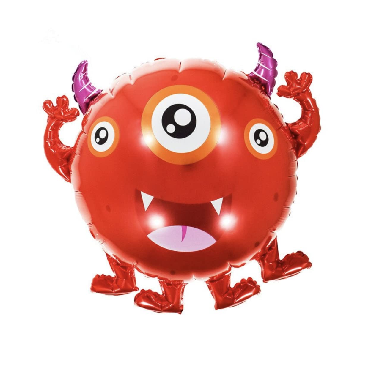 Red Three Eyed Monster Foil Balloon, 65cm (2 pack)