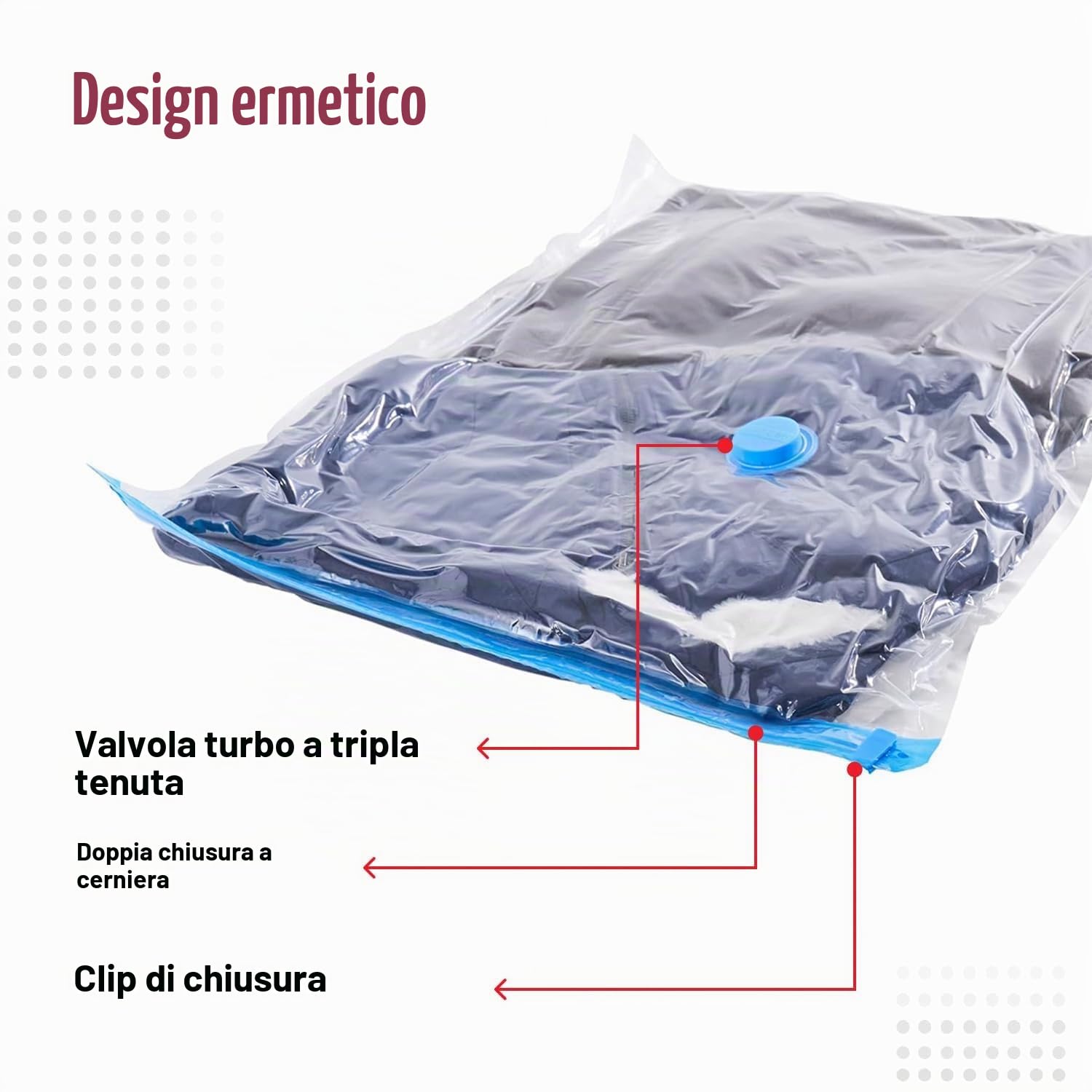 Spacesaver Premium Sacchetti Sottovuoto, 80% in più di Stoccaggio, Pompa a Mano per Viaggio, Doppia Chiusura, Tripla Valvola Turbo-Guarnizione per il Massimo Risparmio di Spazio-Medi 4 Pezzi
