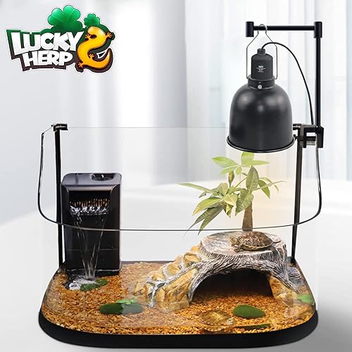 Miniatura 10 de LUCKY HERP Lámpara de reptil con cúpula poco profunda de aluminio de 5.5 pulgadas, lámpara de calor de reptil para bombilla UVB
