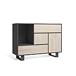 Skraut Home Sideboard for Living and Dining Room, Engineered Wood, Oak Grey, 120x40x86cm