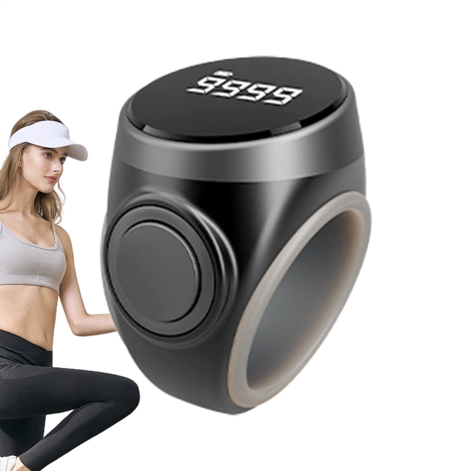 Ring Counter - 4 Digit Handheld Clicker Pitch Counter - Digital Tasbeeh Prayer Counting Tool for Meditation, Relaxation, Active Fingers