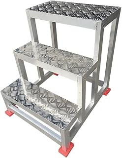 FLYIFE Step Stool Aluminum Alloy Industry Step Ladder, Home Platform Step Stool Stable Durable Stepladders Multi-Purpose Ladders/60X75X75Cm