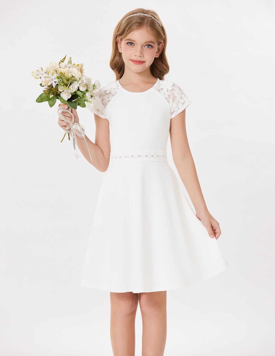 GRACE KARIN Girls' Short Sleeve Formal Dresses Girls Spring Party Dress Girl Summer Casual Dress 6-13 Years - Image 6