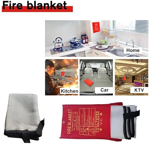 Miniatura 3 de EKIDAZ Manta de fuego grande de fibra de vidrio, manta de fuego para el hogar, manta de supresión para emergencias, kit de supervivencia de