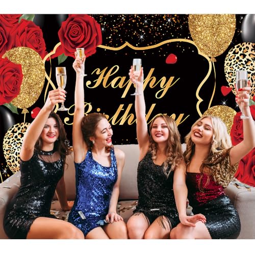 Fondo para cumpleaños rojo 8x6 pies para mujeres miniatura 2