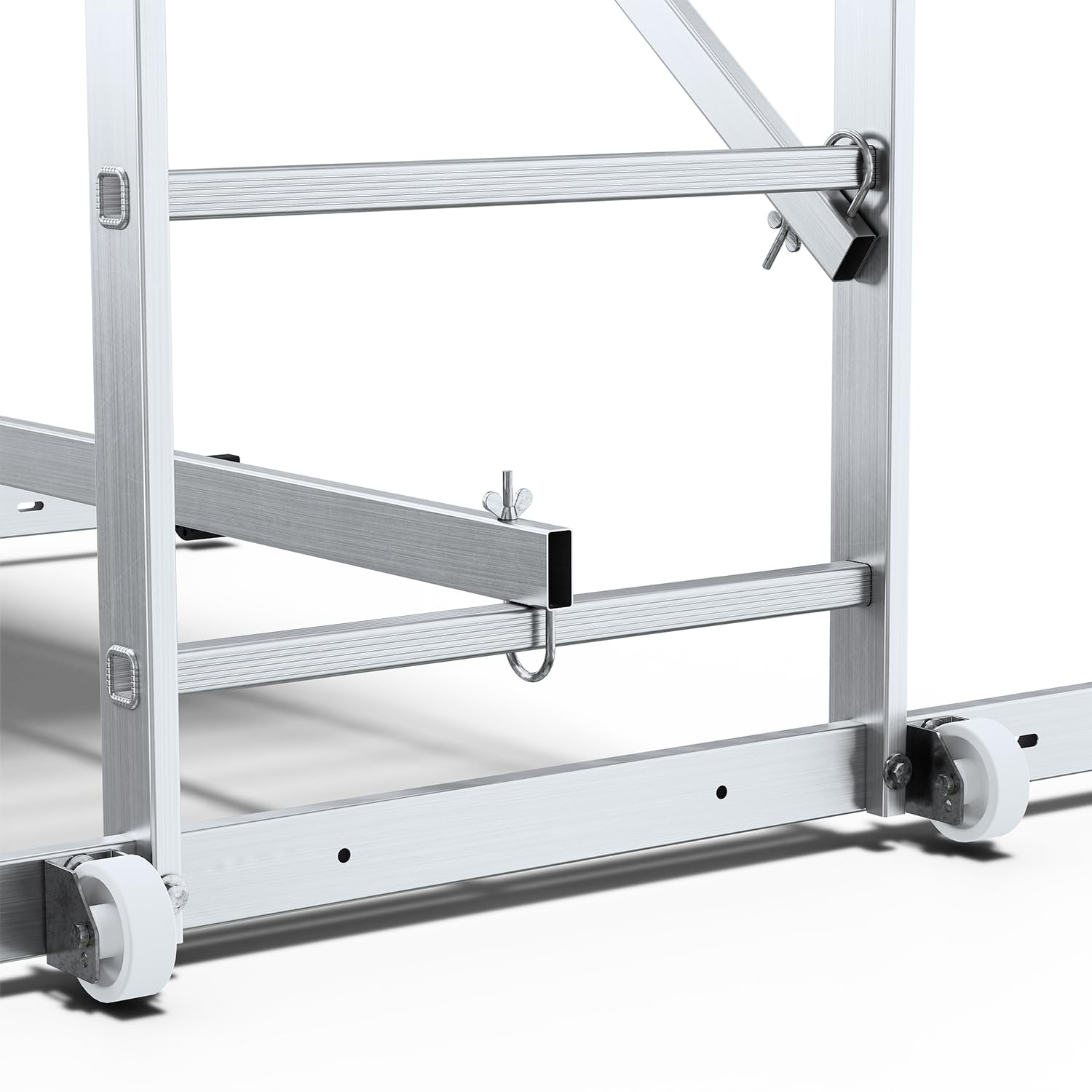 DRABEST Hector Basic – Escalera – Andamio – Escalera plegable – Escalera de aluminio – Andamio – Altura máxima de trabajo 4 m – Escalera multiusos – Escalera de tijera – Andamio – para jardín, hogar