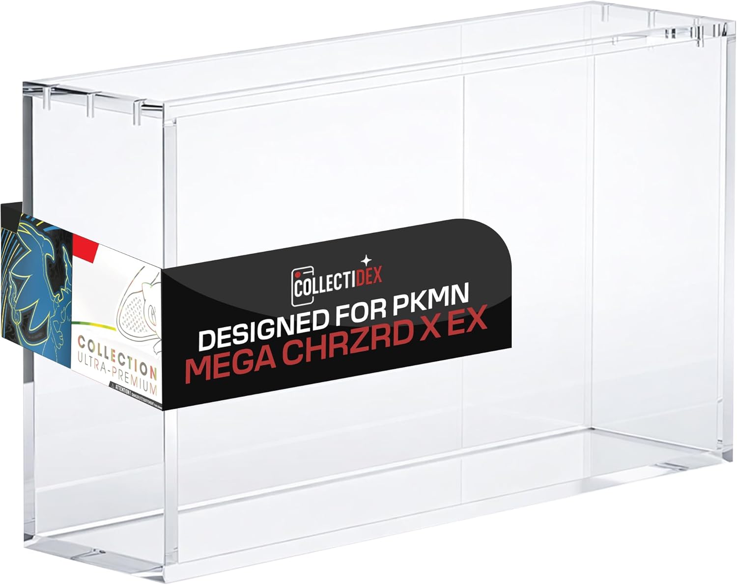 Acrylic Display Case for 151 UPC and Mega CHARZRD X ex Ultra-Premium Collection UPC - Magnetic Lid 8+5mm Acrylic - Compatible with Mega Charzrd X ex UPC and 151 UPC
