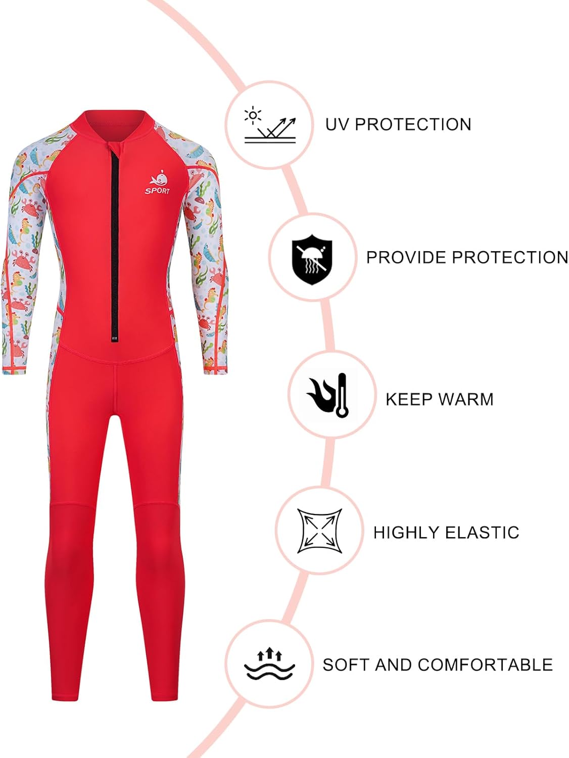 Dive Skins Suit for Kids Girls Boys Toddler and Youth Scuba Diving Full Body Swimsuit 1mm Snorkel Rash Guard Water Sports Workout for Swimming Surfboard Surfing