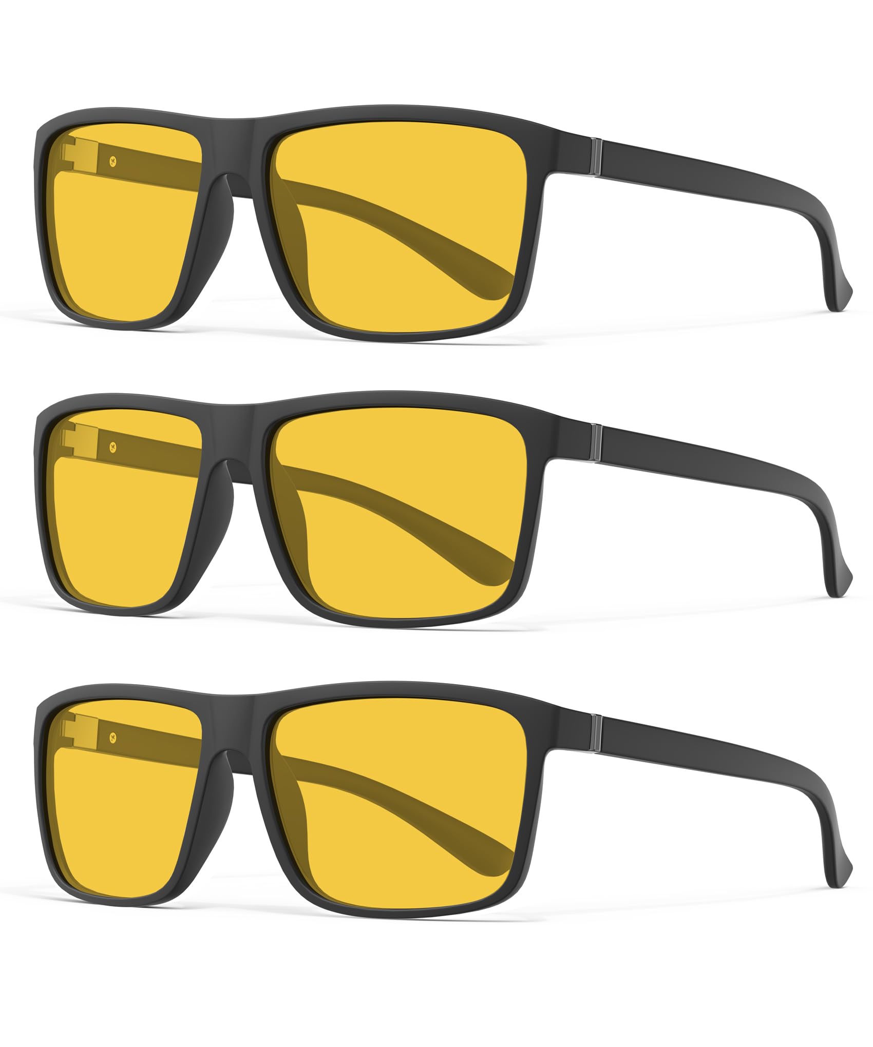 Gafas de sol polarizadas para hombre y mujer: gafas de sol para hombre, para conducir, deportes, pesca, con protección UV, paquete de 3, Visión nocturna/visión nocturna/visión nocturna, Medium