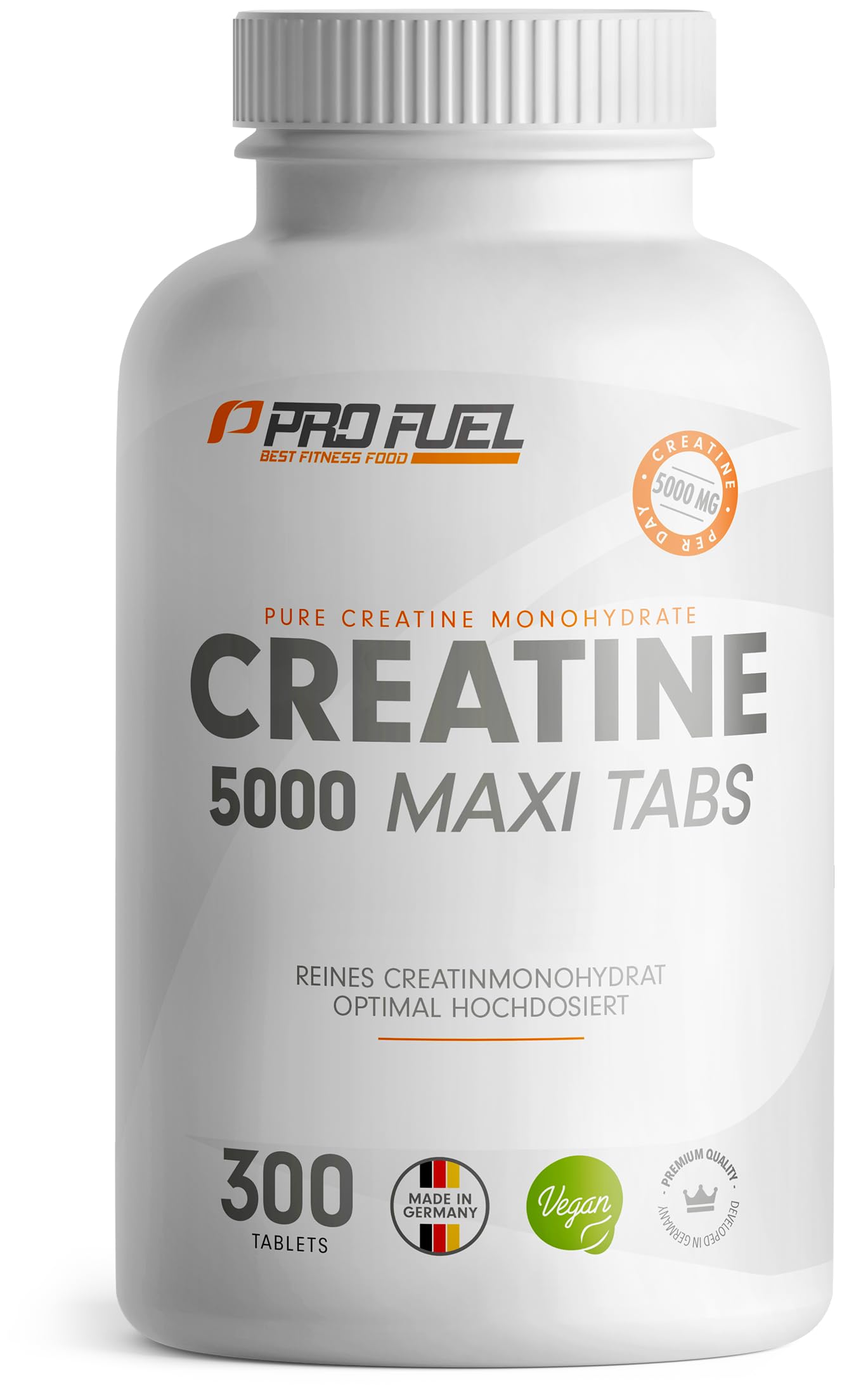 Creatin Tabletten 300x - optimal hochdosiert mit 5685 mg Creatin-Monohydrat, davon 5000 mg Creatin - vegane Kreatin-Tabletten - laborgeprüft mit Zertifikat - Vorrat für 60 Tage