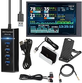 Bassulouda 3.5 Inch Mini Capacitive Screen IPS Module for AIDA64 Chassis Computer Monitor USB LCD Screen USB Case PC Linux,C