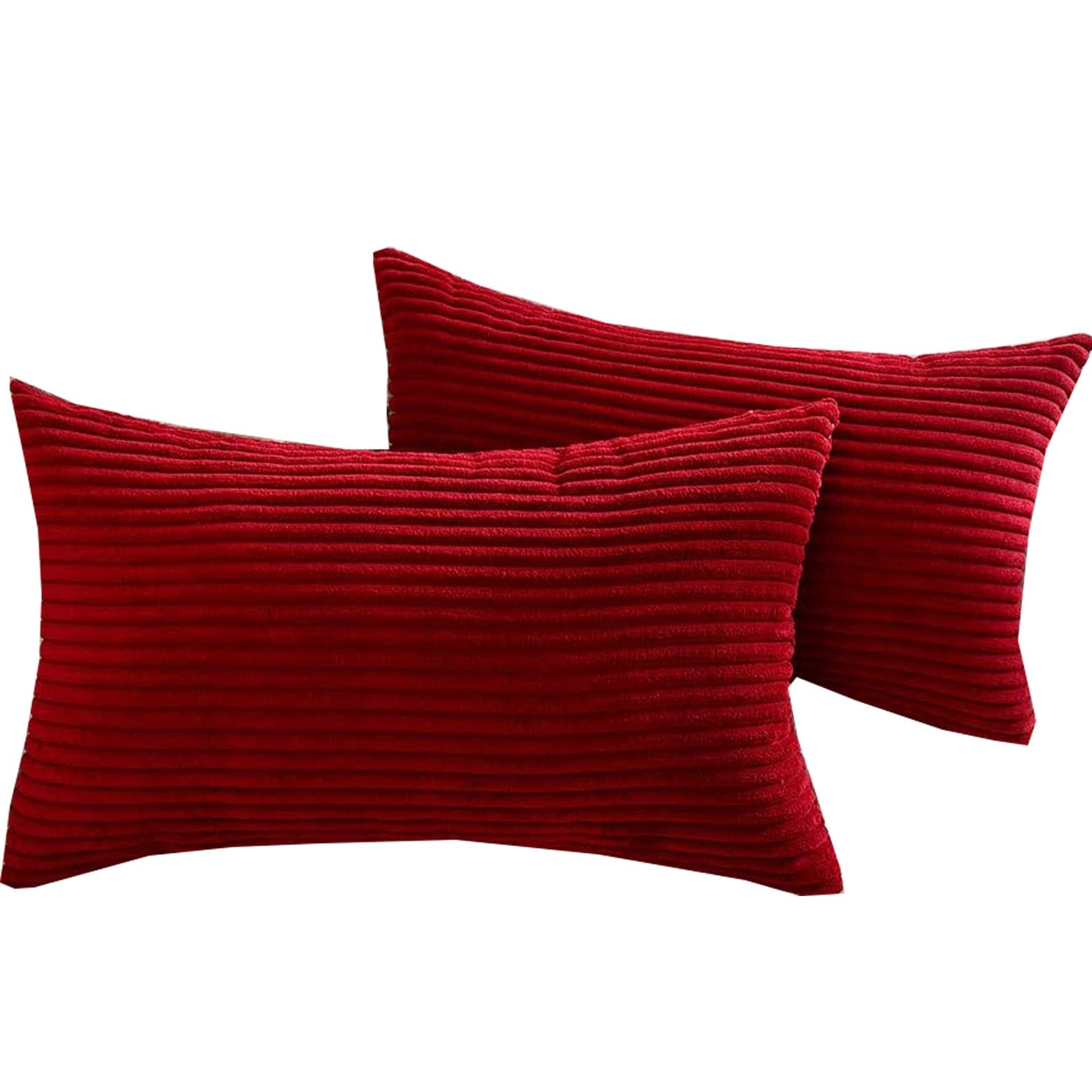 Miecoae Pack of 2 or 1 Corduroy Soft Decorative Square Rectangle Throw Pillow Cover Cushion Covers Pillowcase, Home Decorations for Sofa Couch Bed Chair(B3,2pcs 30x50cm)