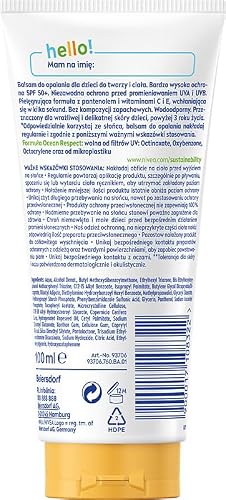NIVEA SUN Balsam do opalania dla dzieci do twarzy i ciała SPF50+ 100 ml