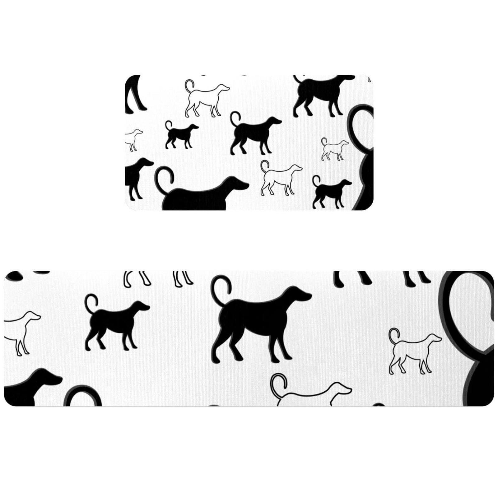 Alfombra absorbente de cocina para pasillo y cuarto de lavado con diseño de perro