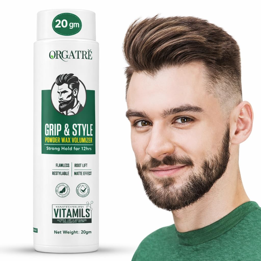 ORGATRE Grip and Style hair volumizing powder wax | Strong hold For 12 Hrs hair wax | Matte Finish hair wax powder | Hair styling powder hair wax men | Safe Hair fiber hair powder for men | 20 gm-image-12