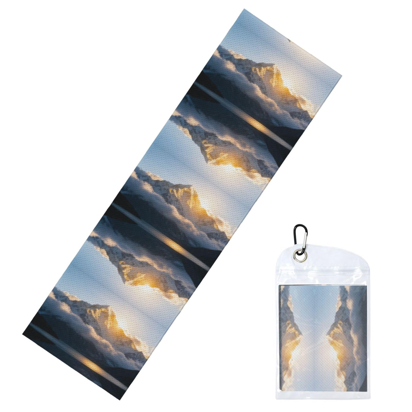 DUYIOKH Sunrise Over the Snow Mountains Print Cooling Towel, Portable Towel for Gym Workout Golf Beach World Cup Sports Hot Weather