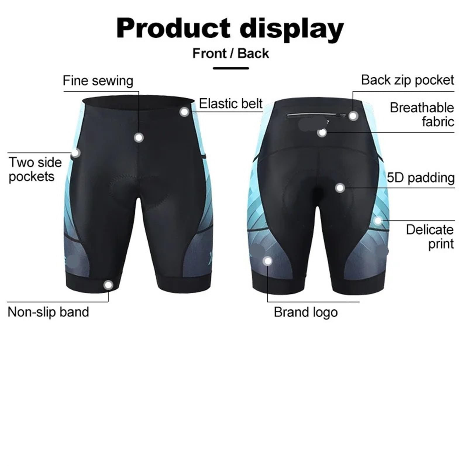 Pantaloncini da Ciclismo Lake Green Bike Tights Imbottiti in Gel 5D Uomo Traspiranti con Tasca per Ciclismo
