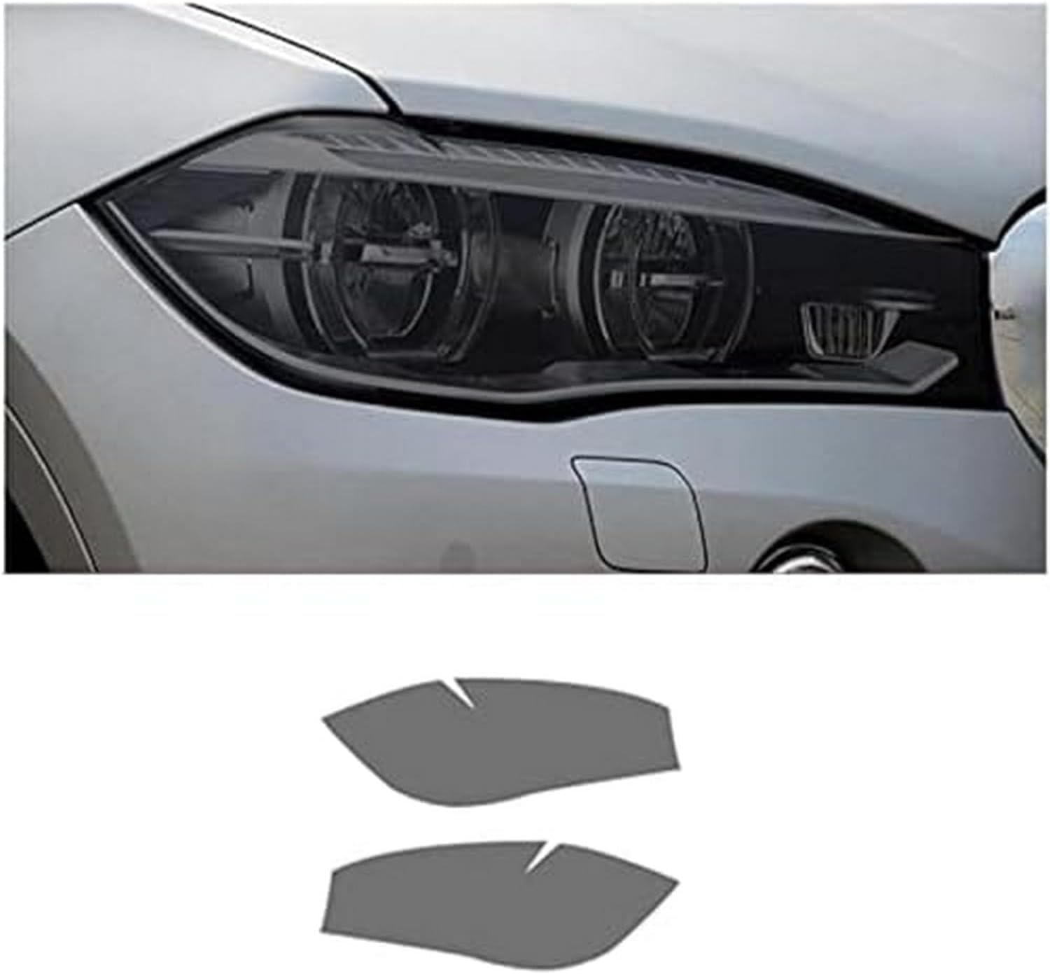 SamLng Car Front Light Film for BMW X6-M 2015-2019 Car Headlight Protective Film Front Light Transparent Blackened TPU Sticker Car Accessories Car Headlight Protective Film
