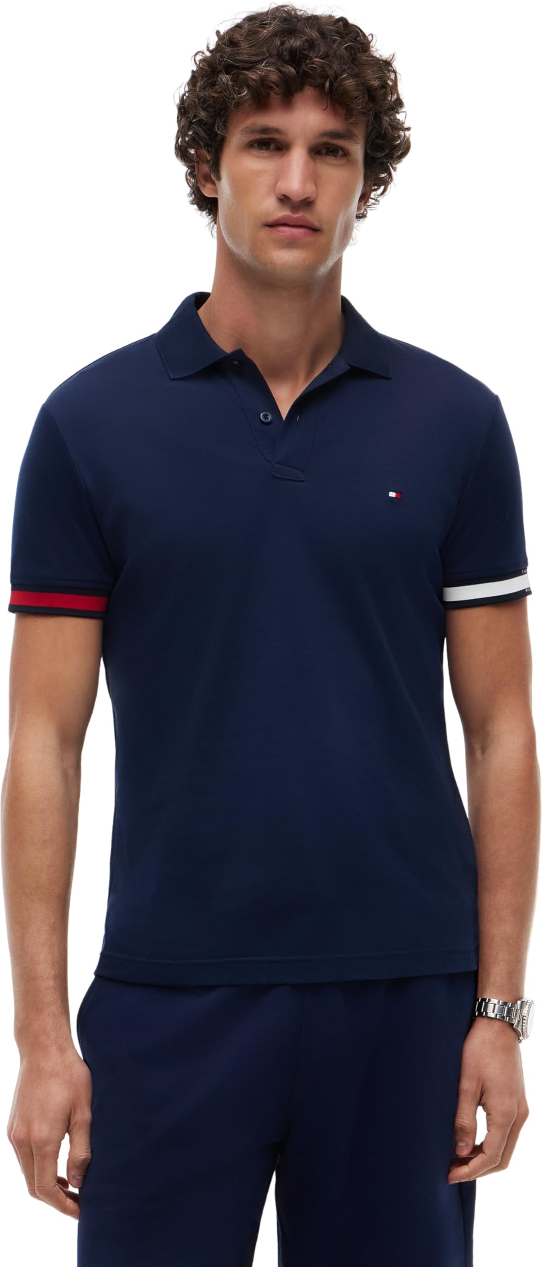 Tommy Hilfiger Men's Short Sleeve Polo Shirt Blue Extra Large