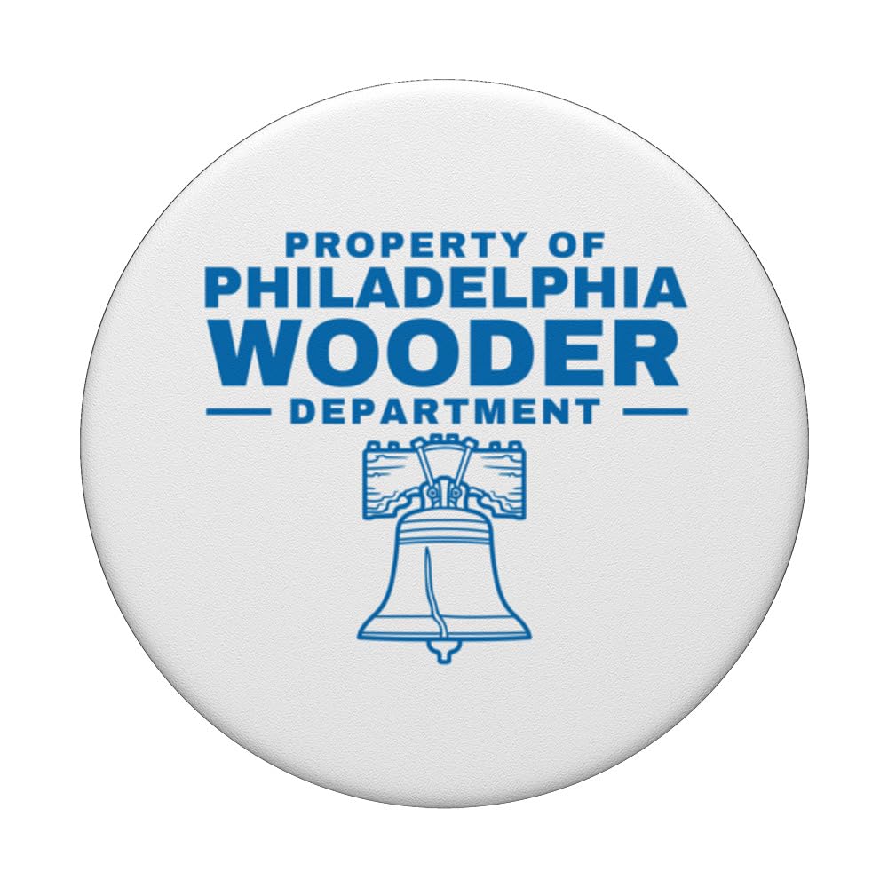 Funny Philadelphia Wooder Department Philly City Hall Parody PopSockets Swappable PopGrip, Black - Image 3