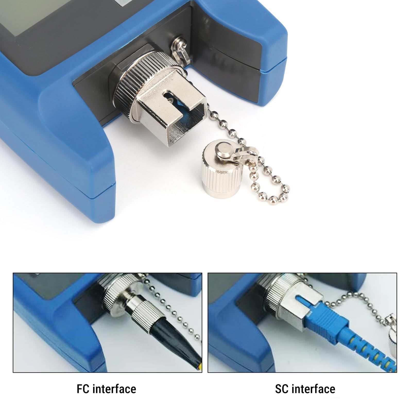 Fiber Optische Power Meter, 850/1300/1550 nm Tragbarem Optisches fiber Leistungsmessgerät, Lwl messgerät/Glasfasertester/Optischer Leistungsmesser mit 6 Wellenlängenkalibrierung für Faser Optik Test