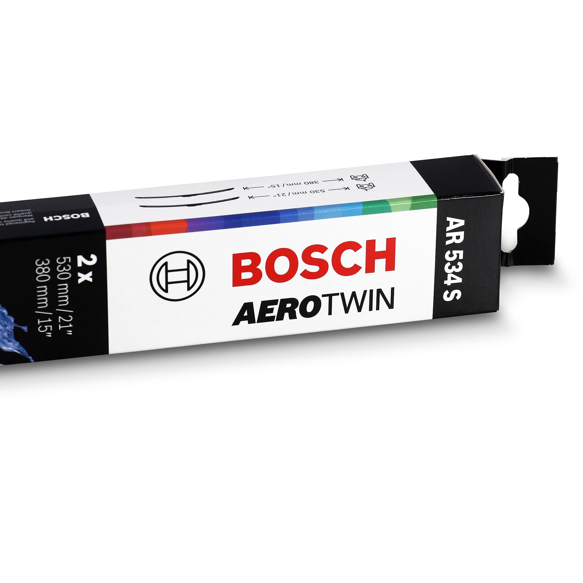 Tergicristalli Bosch Super Plus Spoiler SP21/21S, Lunghezza 530mm/530mm, 1 set per parabrezza anteriore, Solo per veicoli con guida a destra UK
