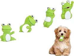 4 brinquedos fofos de sapo para filhotes de cachorro, boia de látex, água para piscina, brinquedos para cães que rangem para raças pequenas, brinquedos macios e interativos para animais de