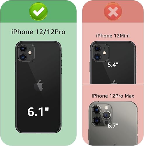 Miniatura 2 de XcaseBar Funda tipo cartera para iPhone 1212 Pro de 6.1 pulgadas con cremallera y tarjetero de crédito con bloqueo RFID, funda de piel sintética con