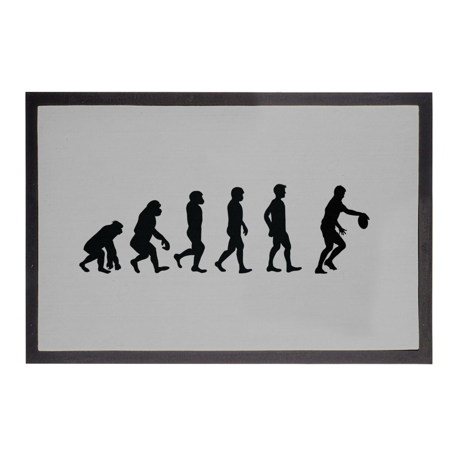 Paillasson gris rigide 60x40cm imprimé évolution rugbyman athlète