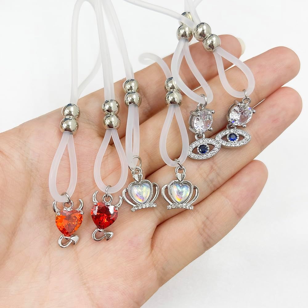 Non Piercing Dangle Nipple Rings Nipple Noose Fake Nipple Jewelry Adjustable Body Chains Non Pierced Nipple Jewelry for Women (Devil Heart)