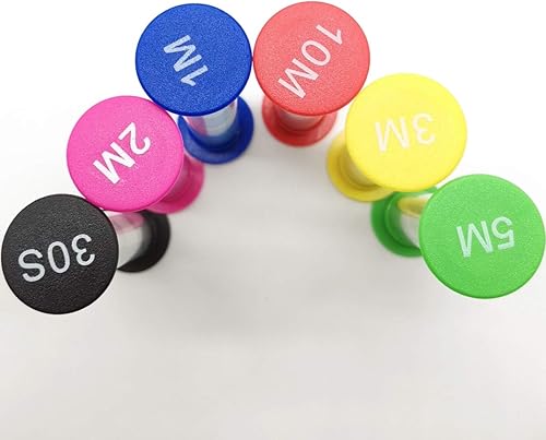 Miniatura 5 de TIHOOD Temporizador de arena surtido de 24 piezas de temporizador de arena de plástico de 30 segundos, 1 minuto, 2 minutos, 3 minutos, 5 minutos, 10