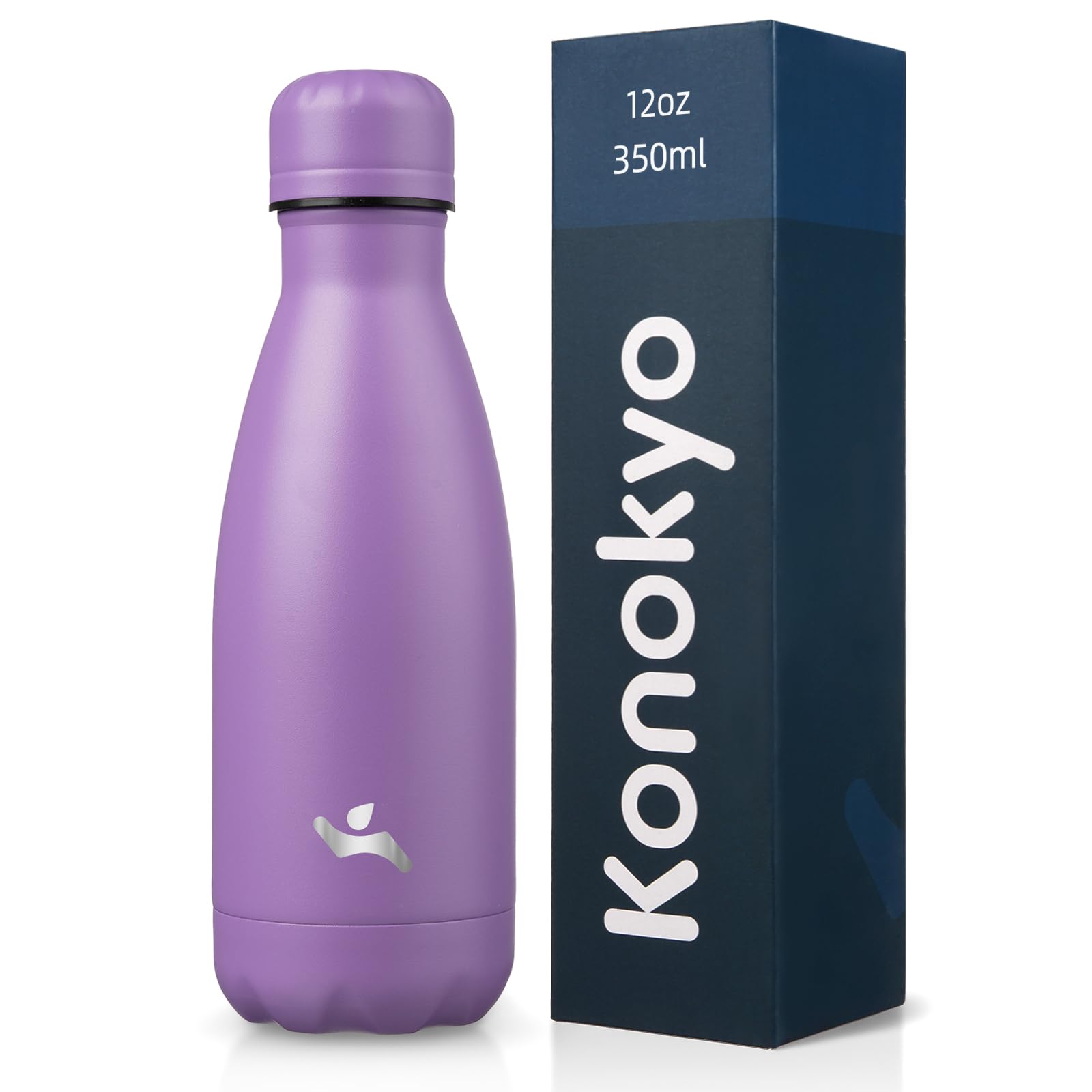 Konokyo 12 oz Insulated Stainless Steel Water Bottle, Lavender