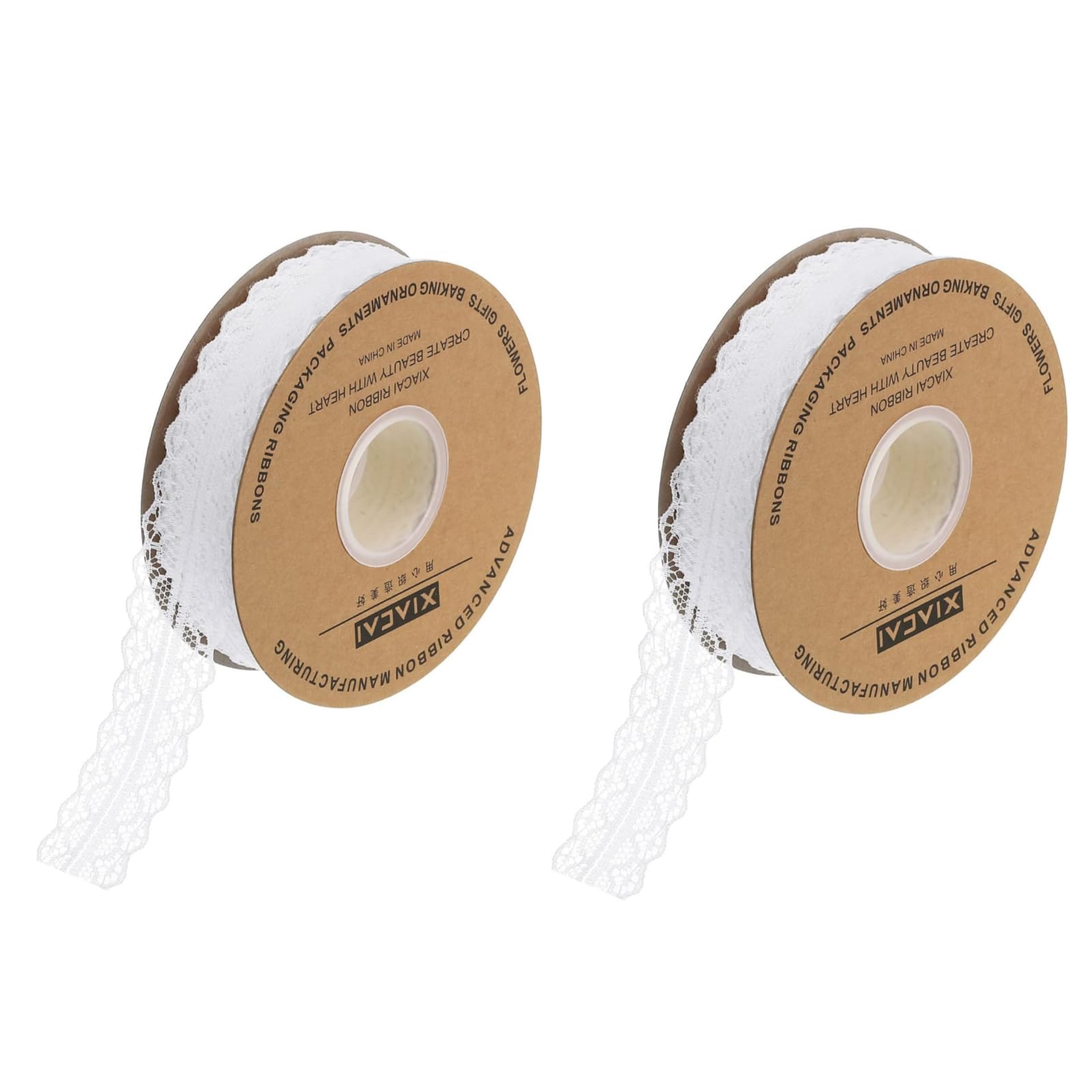 ATRBB 25 Yards White Lace Trim Roll Patterns Lace Ribbon For Sewing Making Gift Wrapping And Bridal Wedding Decorations Style 6