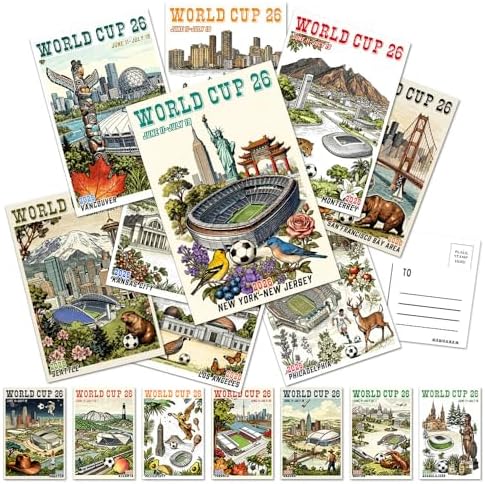 SHOXREM 32Pcs World Cup 2026 Postcards, Merchandise,World Cup Dec...