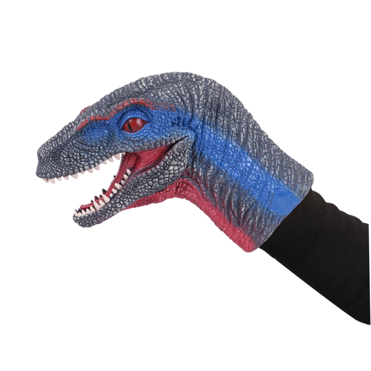 Vaguelly Guanto Burattino Dinosauro per Attività di Ruolo Ragazzo Ragazza, Testa Velociraptor Articolata in Pvc Pittura Dettagliata e Aspetto Realistico